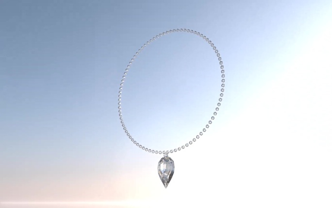 白天里的钻石项链360度旋转loop