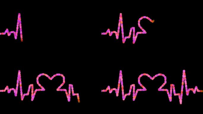 绘制心形心电图炫彩动画带通道