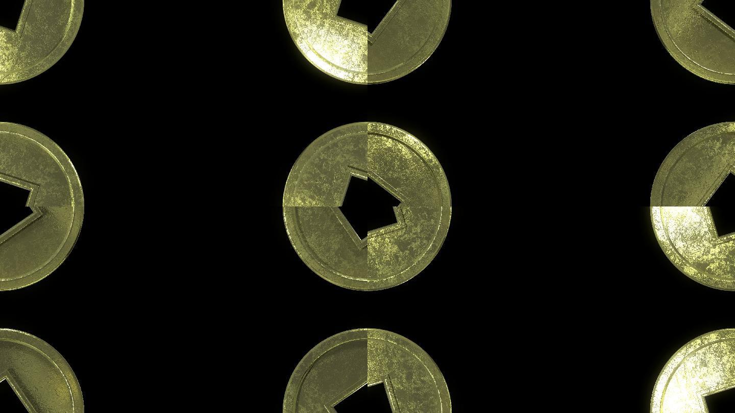 铜钱装饰边框动态循环带通道