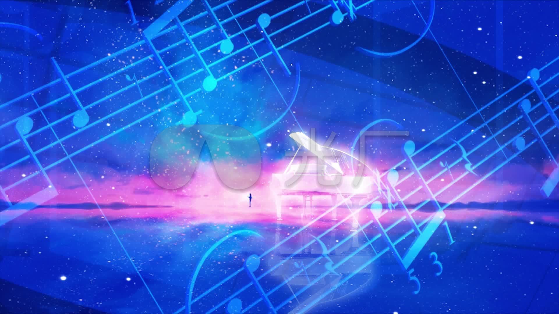 钢琴曲演奏-夜空的寂静 舞台背景