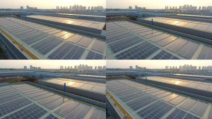 航拍中国电建天津大桥屋顶分布式光伏2