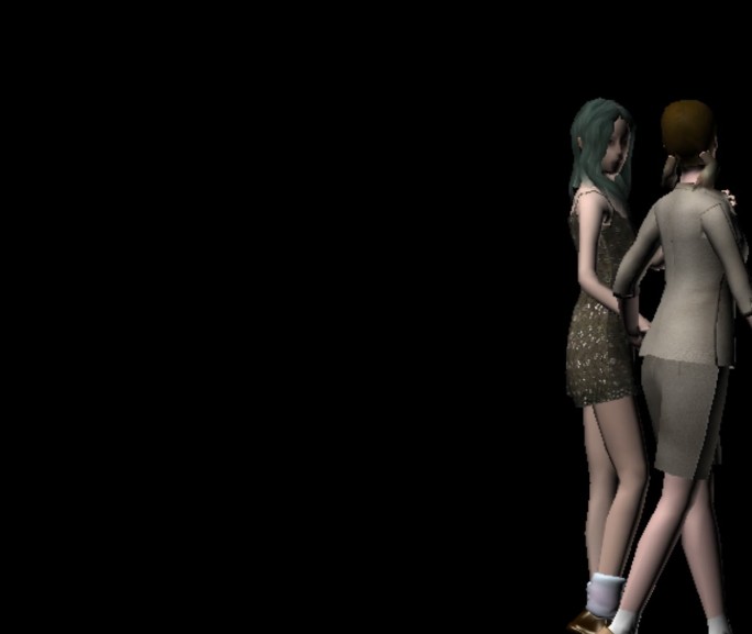 人物聊天3D模型姐妹逛街