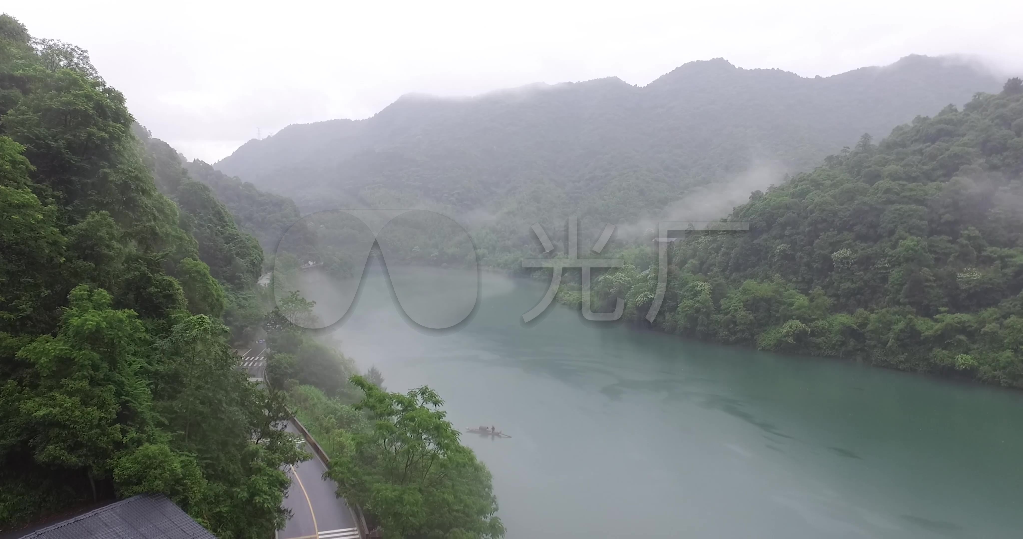 雾漫小东江湖南风景山水4k原素材_4096X216