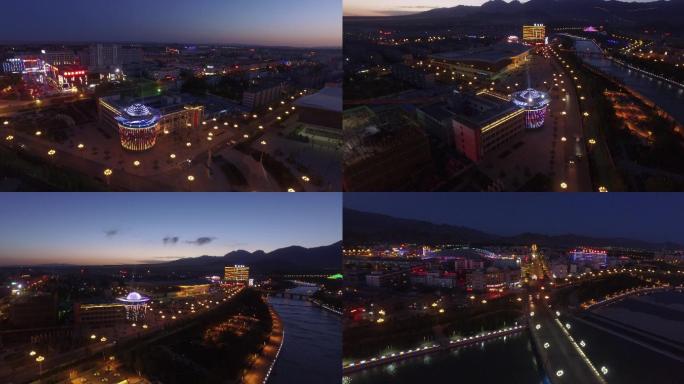 青海省海西蒙古族藏族自治州德令哈市夜景