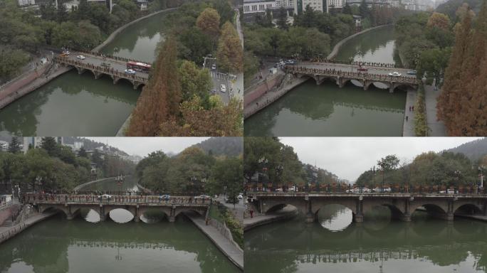 4K-log遵义石龙桥湘江两岸航拍
