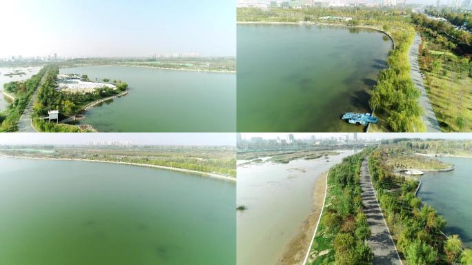 郑州象湖风景风光航拍视频
