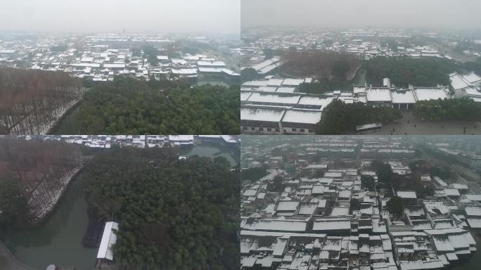 乌镇雪景航拍