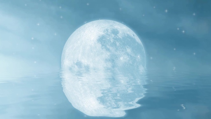 唯美月亮倒影无缝循环