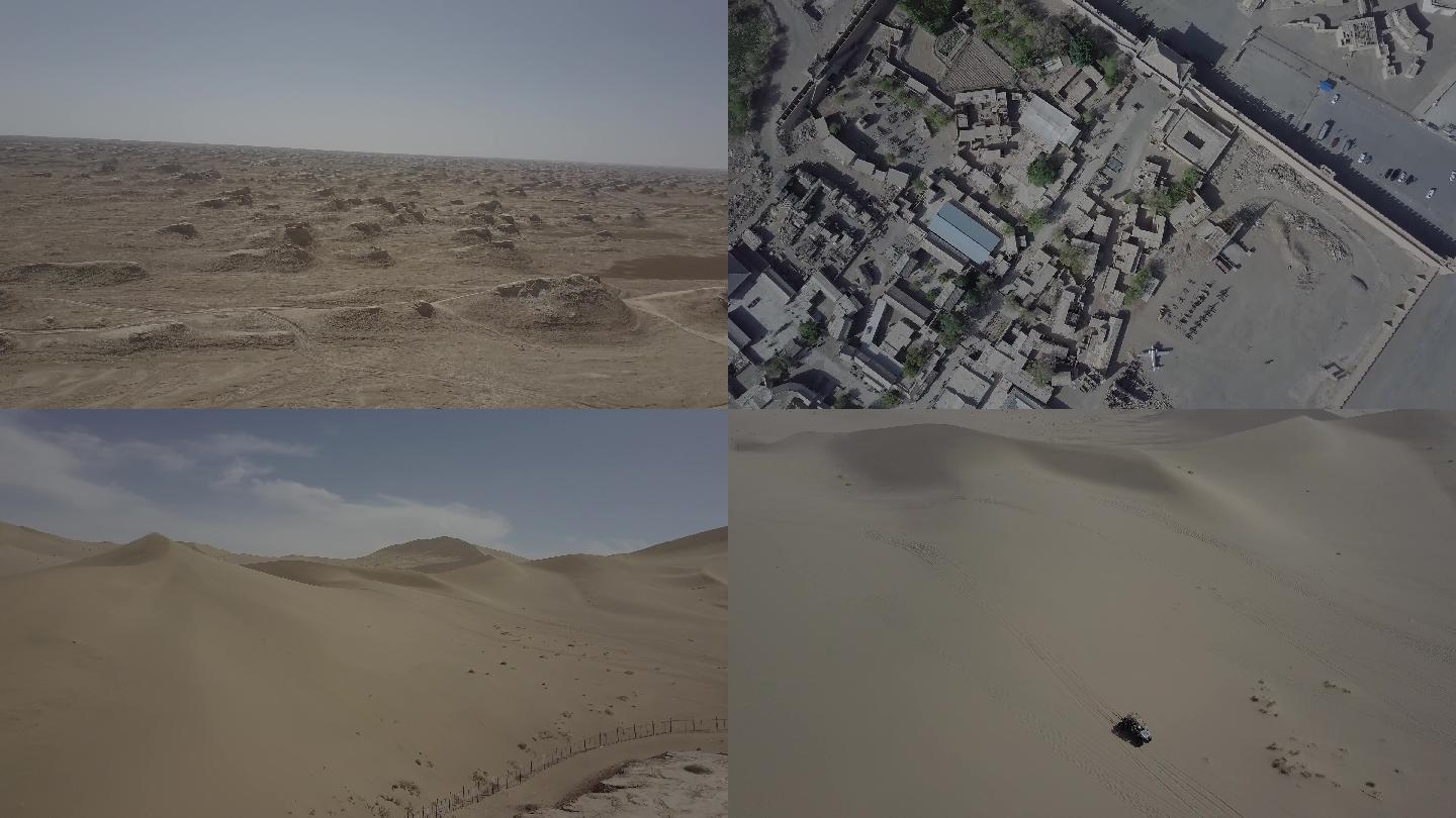 敦煌沙漠影视城4K航拍