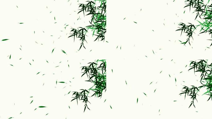 绿色竹子随风飘叶视频素材