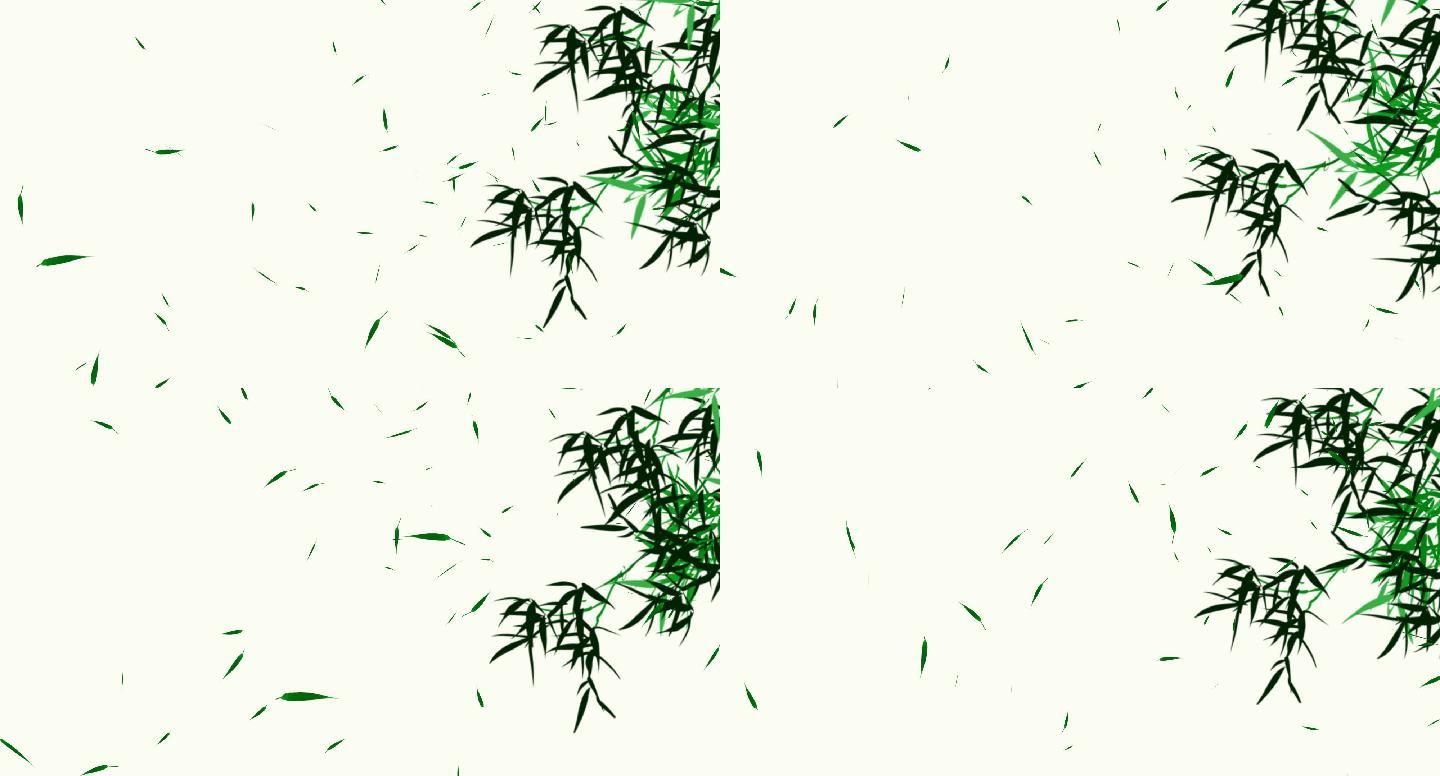 绿色竹子随风飘叶视频素材