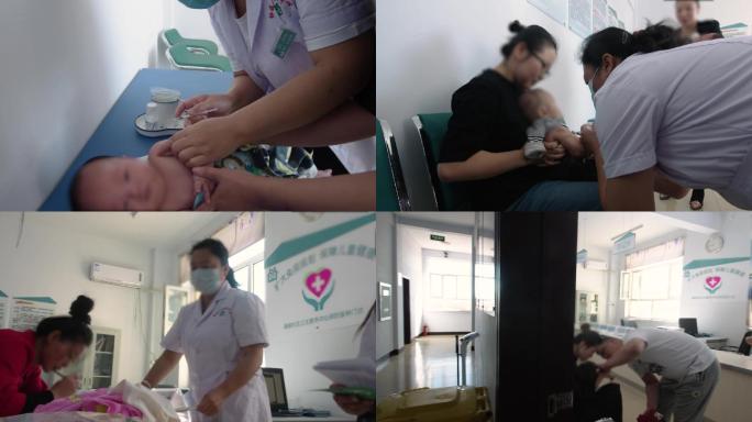 儿童疫苗接种打针社区卫生视频