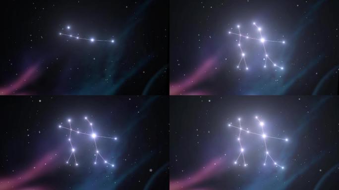 十二星座双子座主恒星连线动画