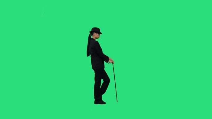 拐杖舞蹈绿屏抠像素材