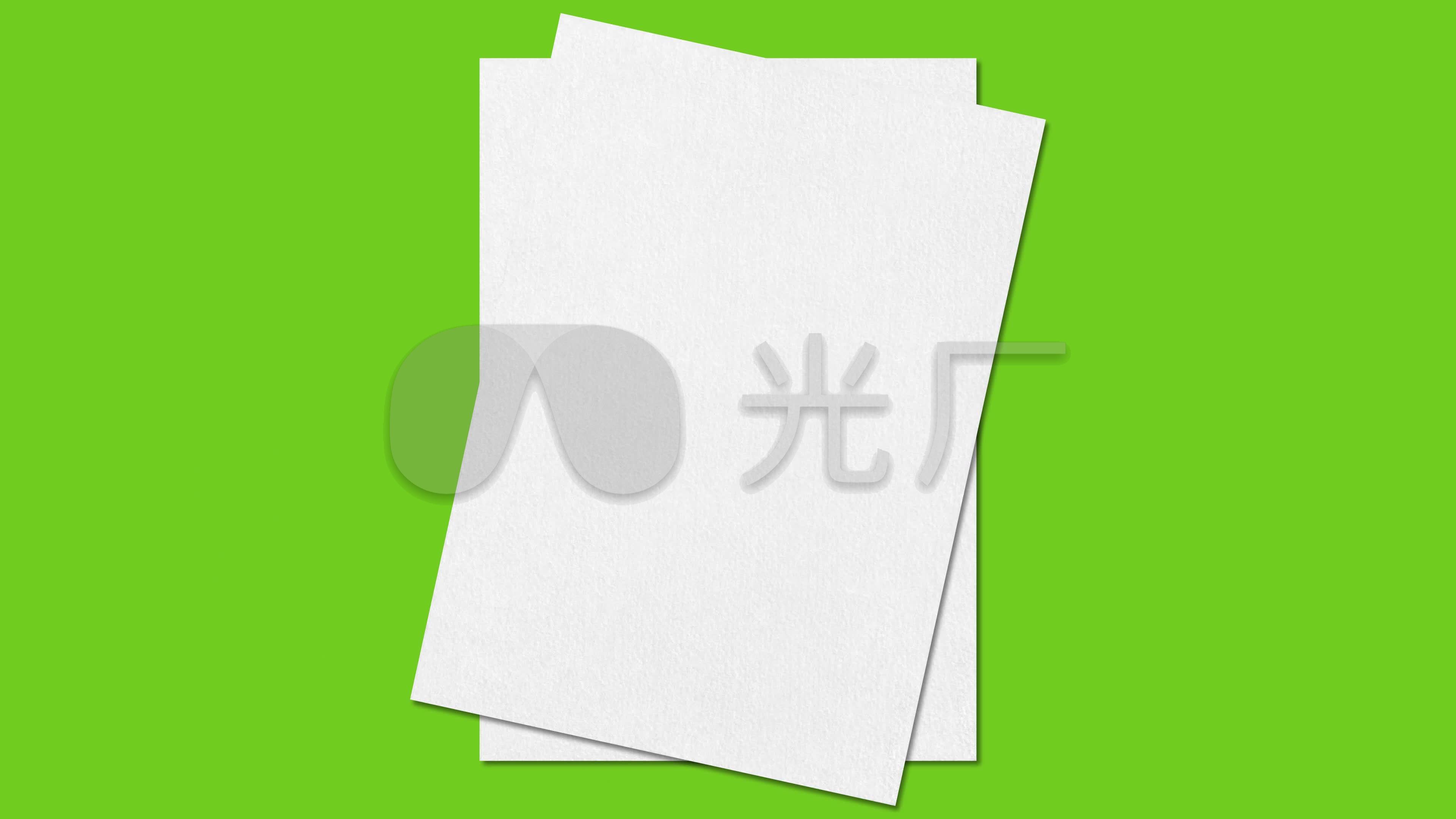 白纸a4纸纸张纸绿屏抠像_3840X2160_