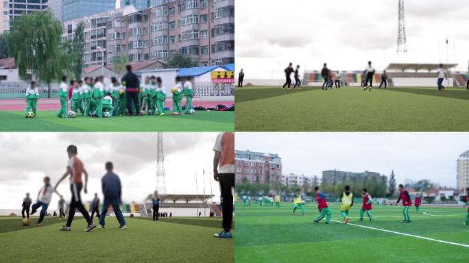 儿童学校踢足球少儿足球训练