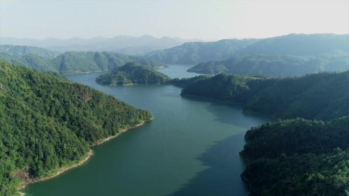 4K延时航拍湖日出山川河流