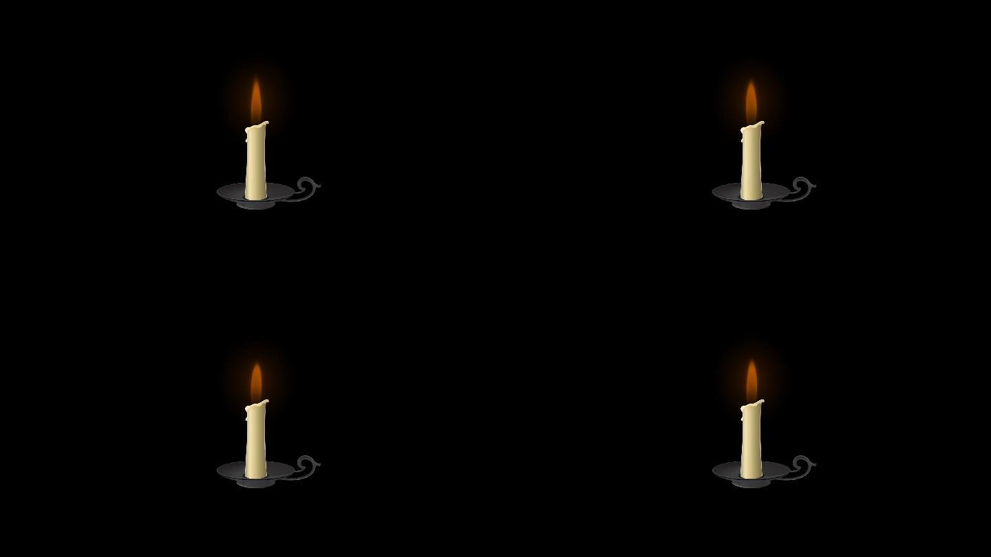 古代蜡烛烛台带通道