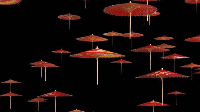 中国风古代雨伞动画
