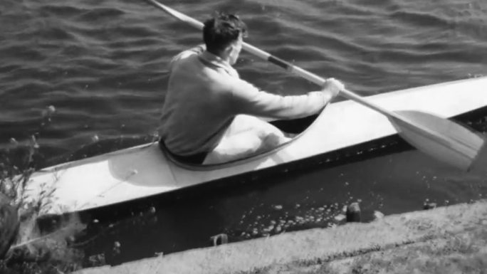 上世纪初皮划艇比赛训练