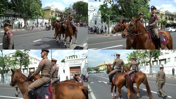 泰国大王宫巡视骑警