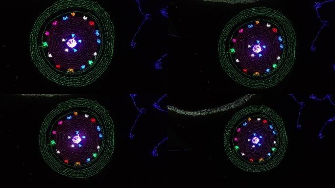 荆门圣境山灯光节航拍夜景