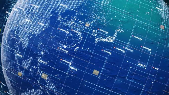 高清大气新闻地球旋转背景