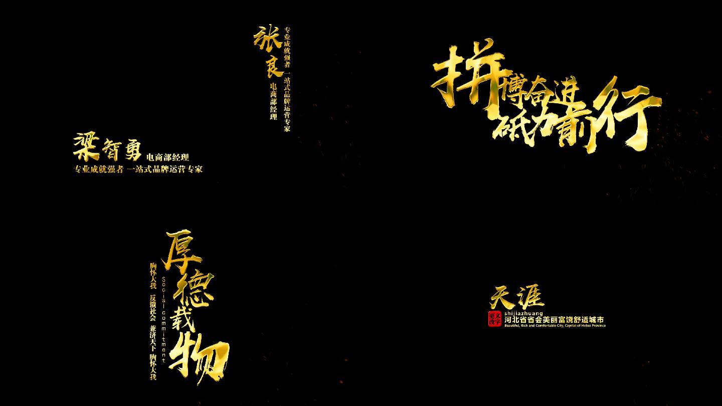 书法字金属字文字效果排版片头片尾