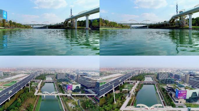 上海城市生态河道航拍