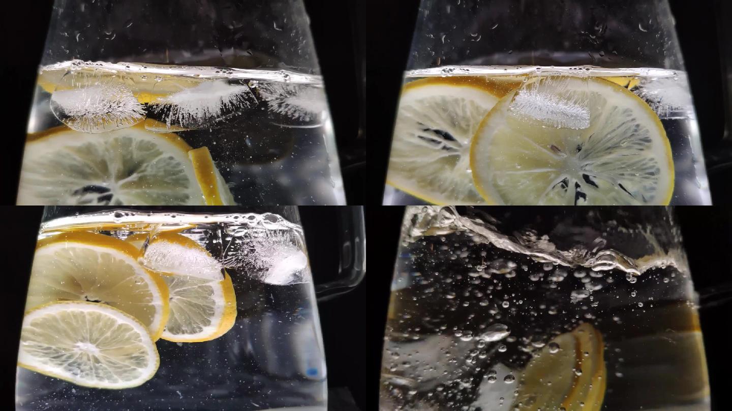 柠檬入水240帧升格镜头3组