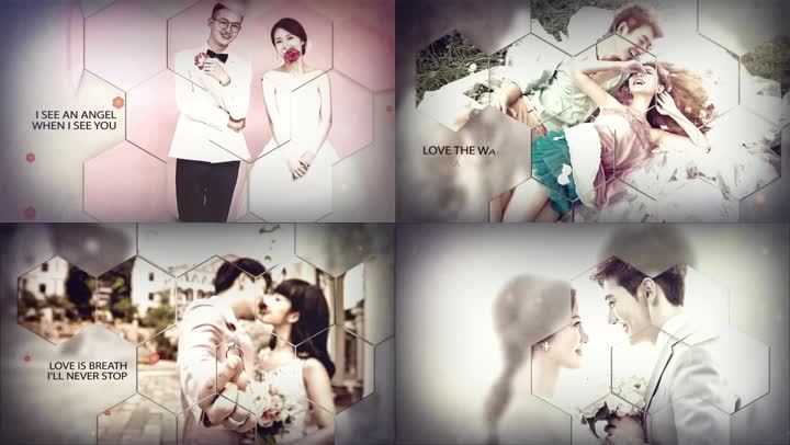 韩版唯美多边形照片婚礼电子相册