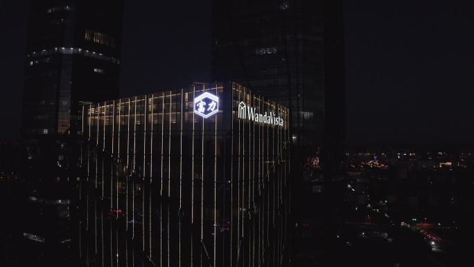 4K-log昆明富力酒店夜景航拍