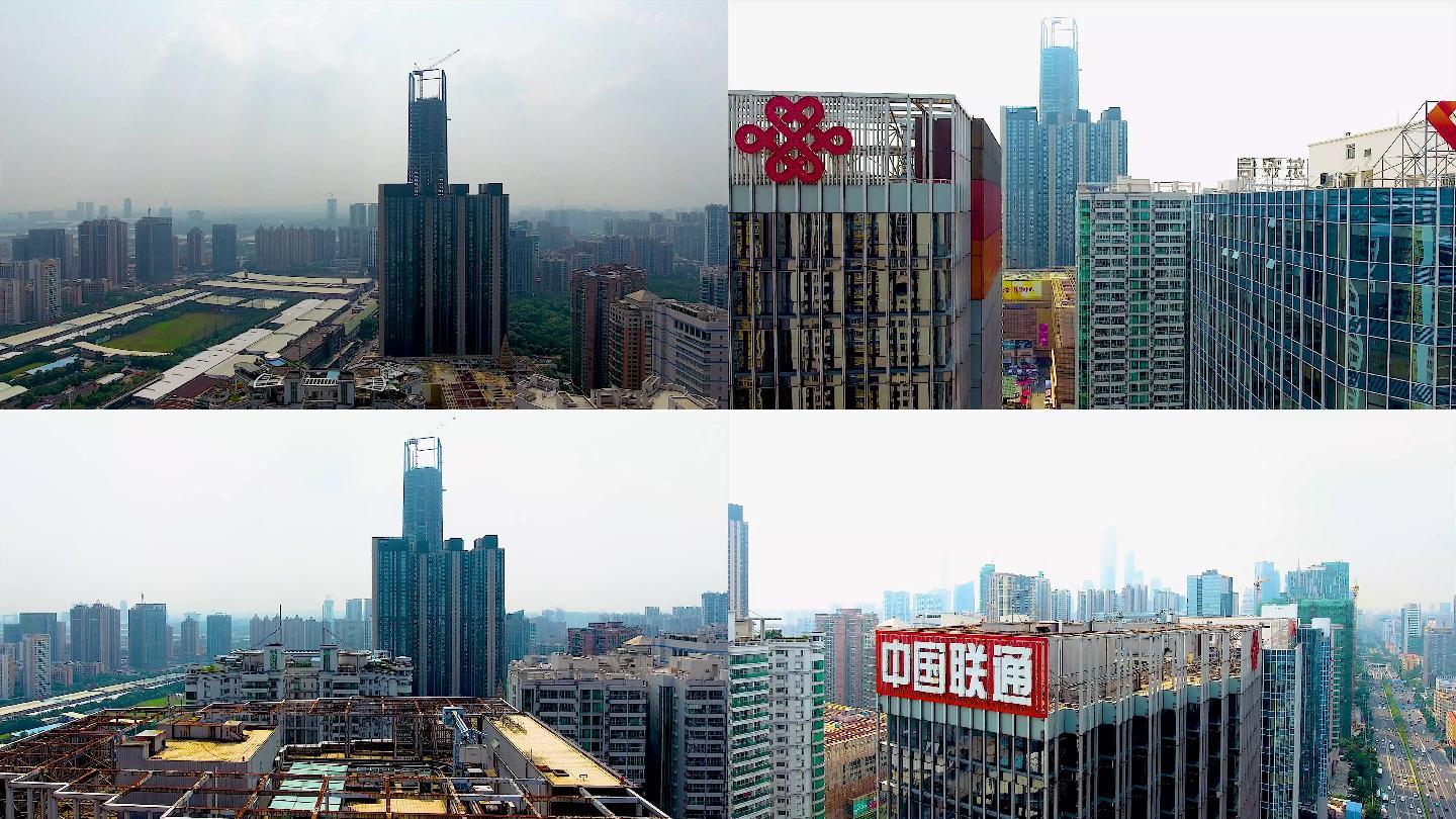 4k广州联通大楼多角度，可商用