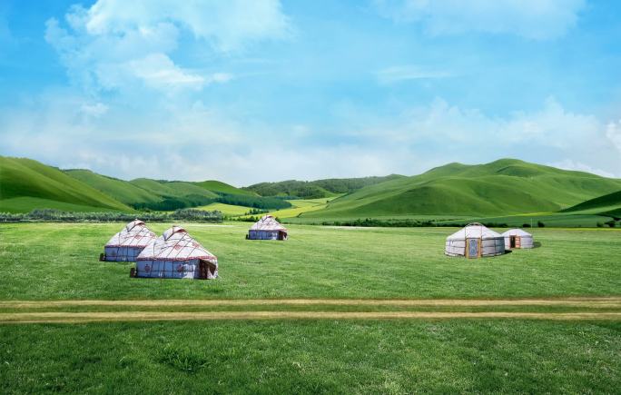 美丽的草原蒙古歌蒙古包led背景视频