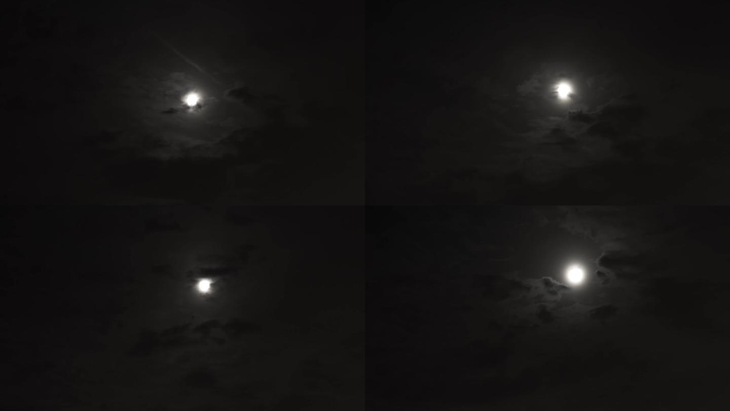 云层月夜