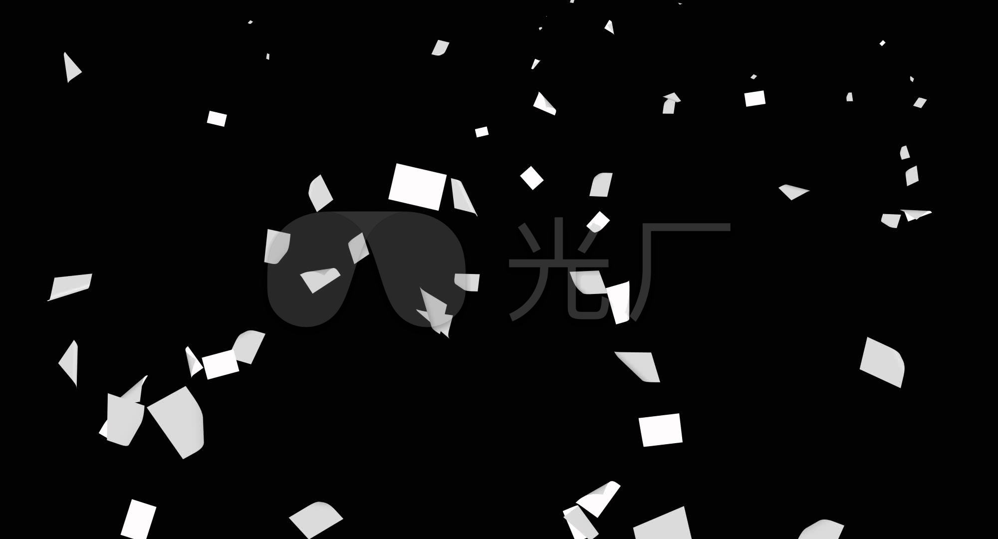 唯美大气纸张飘落白纸稿纸落下洒落透明通道_2000x1080_高清视频素材