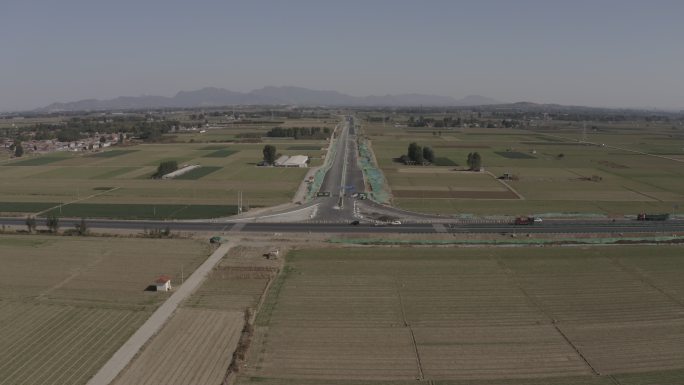 4K-log山东田野航拍耕地航拍