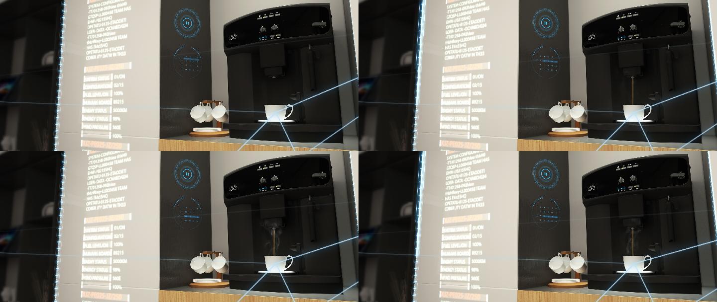 智能家居科技感咖啡机