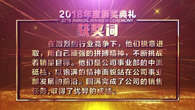 2019年会颁奖颁奖词AE模版