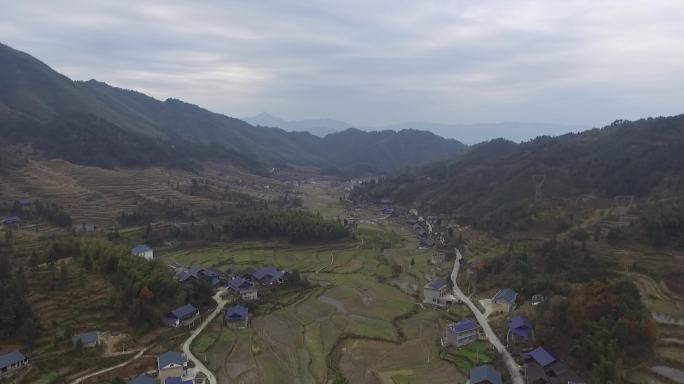 邵阳洞口山川田野一望无际万亩梯田