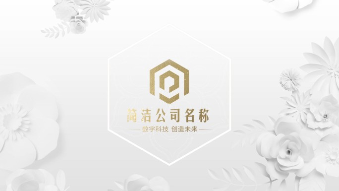 唯美纯洁白色花瓣LOGO片头AE模板