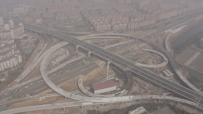 4K-log南昌前湖大道在建立交桥航拍