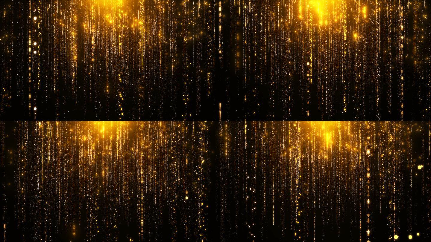 【原创】4K金色粒子光线粒子瀑布颁奖视频