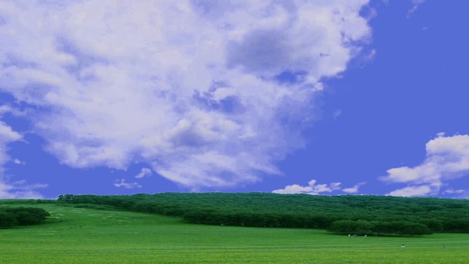 唯美克什克腾大草原上的天空合成特效