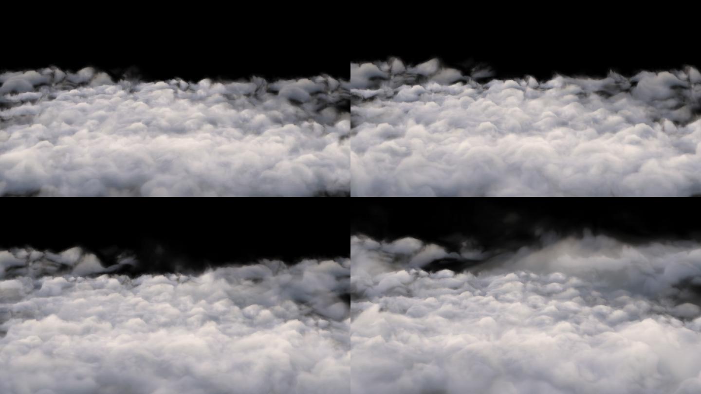 白云翻滚的透明穿梭动画素材