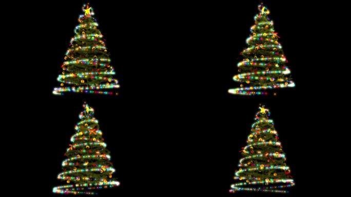 霓虹闪烁的圣诞树