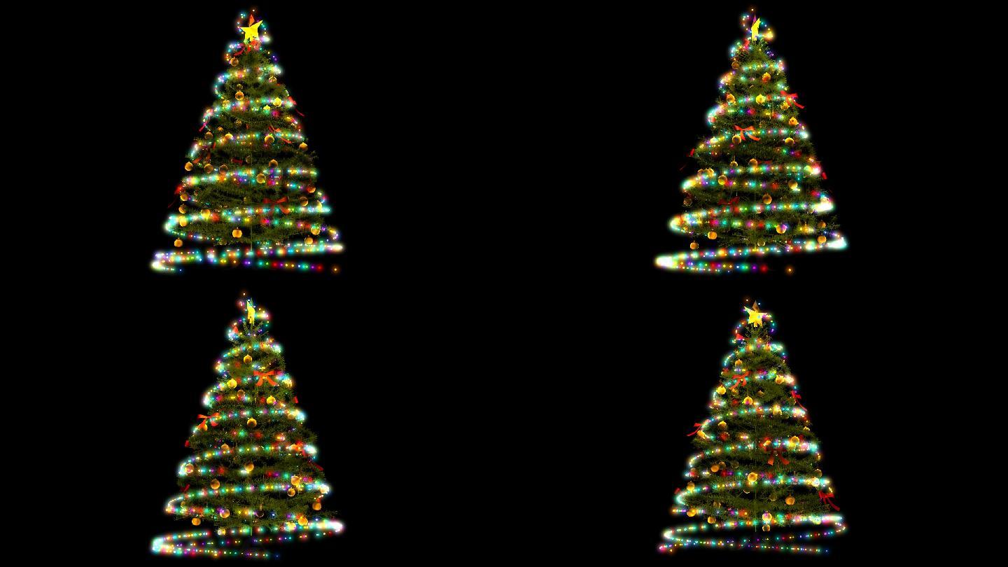 霓虹闪烁的圣诞树