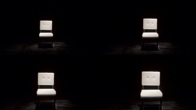 4K意境画面漆黑中的椅子位置权力