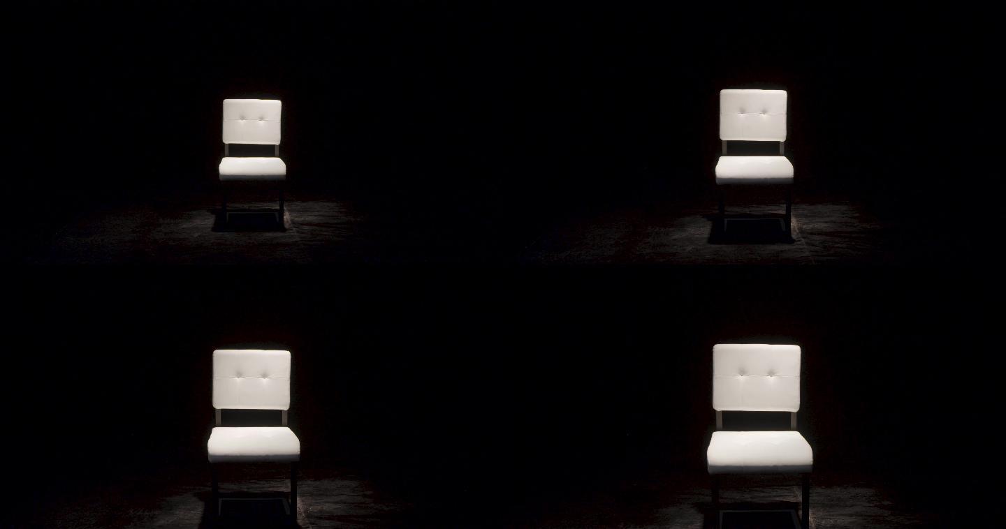 4K意境画面漆黑中的椅子位置权力