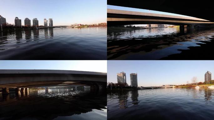 郑州东区如意湖CBD水面风光拍摄视频